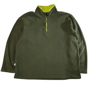 FILA Polartec Fleece Army / Neon Green Men's‎ 2XL Quarter Zip